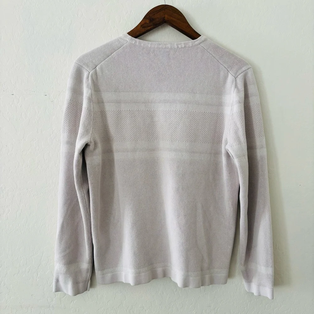 Reiss Birch Cotton Blend Crew Neck Jumper Sweater Size Large‎ Light Gray Beige